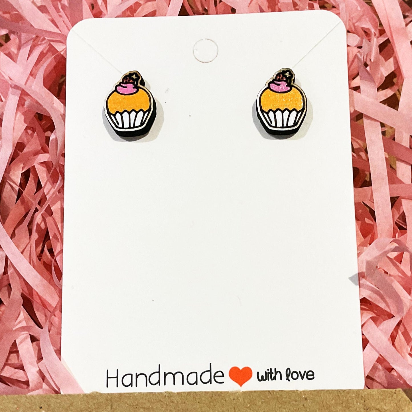 Cupcake stud earrings