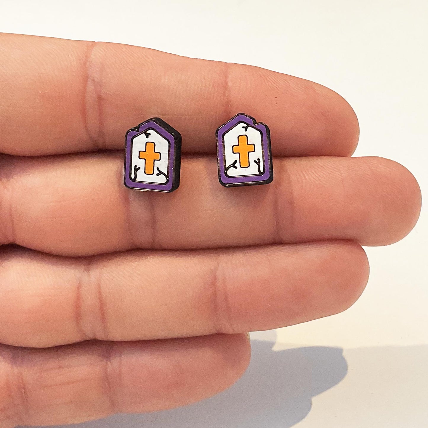 Halloween Gothic Tombstone Stud Earrings