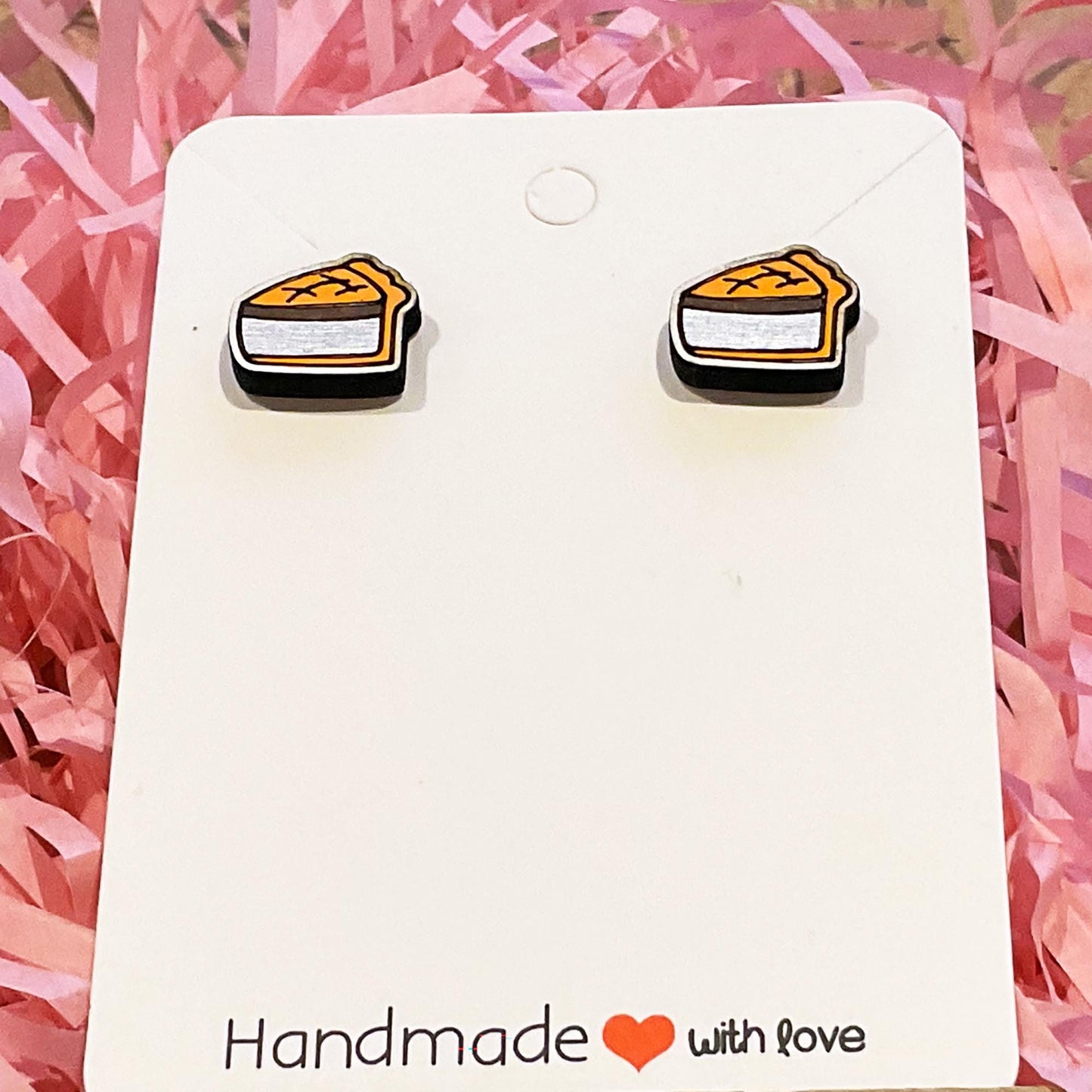 Pork pie stud earrings