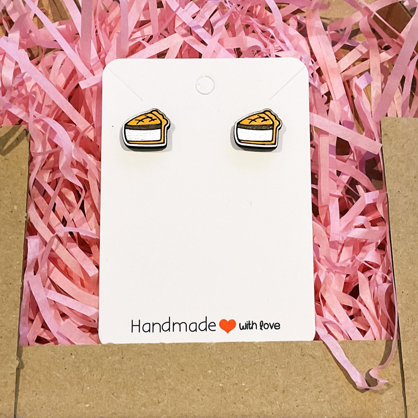 Pork pie stud earrings