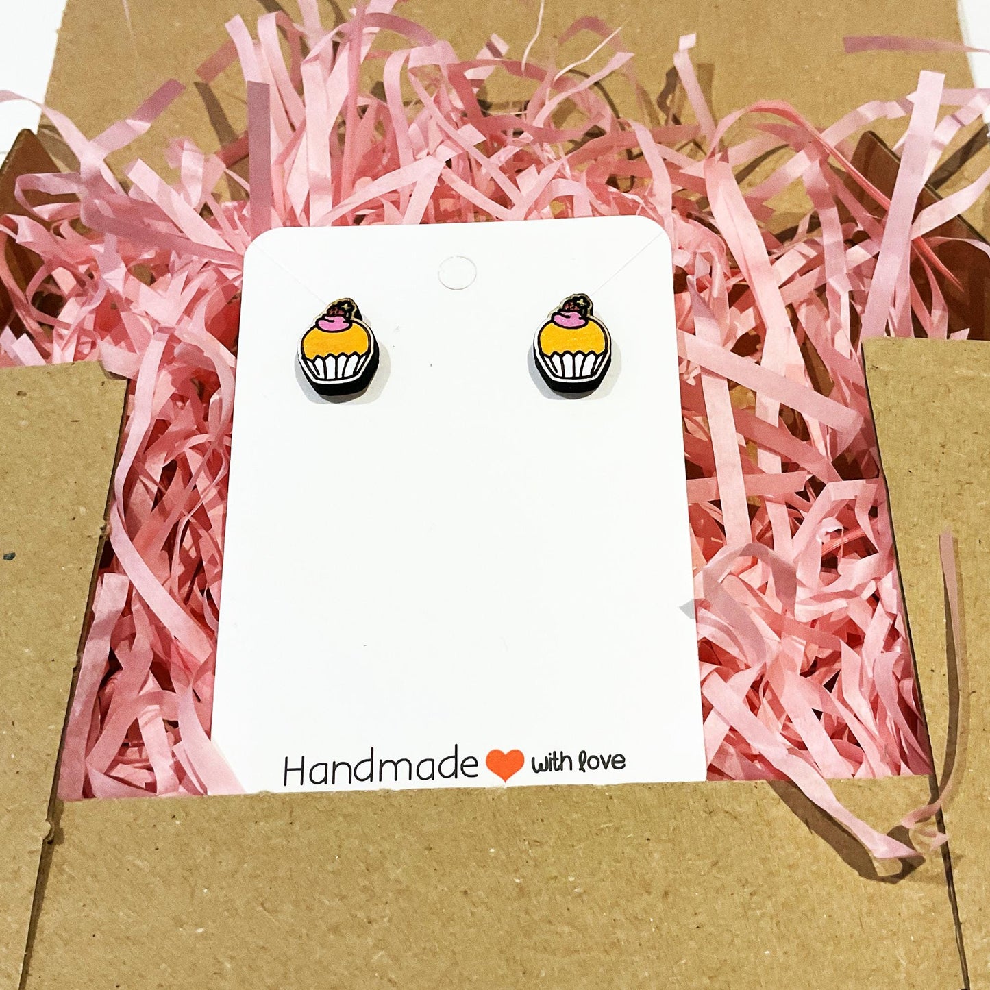 Cupcake stud earrings
